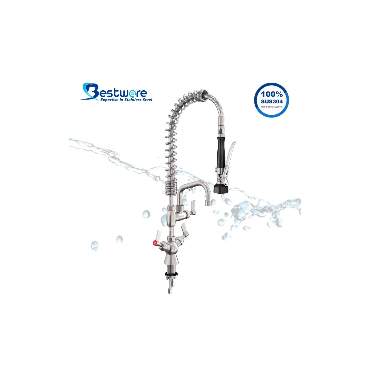 Dancing Angel Mini Deck Mount Pre-Rinse Faucet with 6 inch Pot Filler