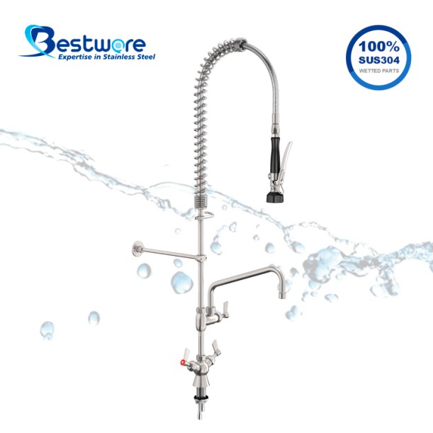 Dancing Angel Deck Mount Pre-Rinse Faucet with 12 inch Pot Filler