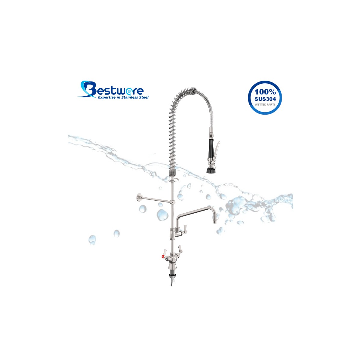 Dancing Angel Deck Mount Pre-Rinse Faucet with 12 inch Pot Filler