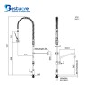 Single Hob Mount Pre-Rinse Faucet with 12 inch Pot Filler