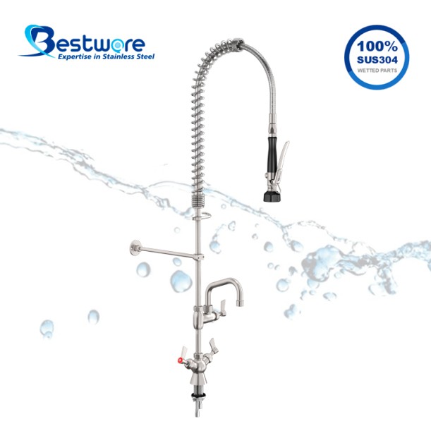 Dancing Angel Deck Mount Pre-Rinse Faucet with 6 inch Pot Filler
