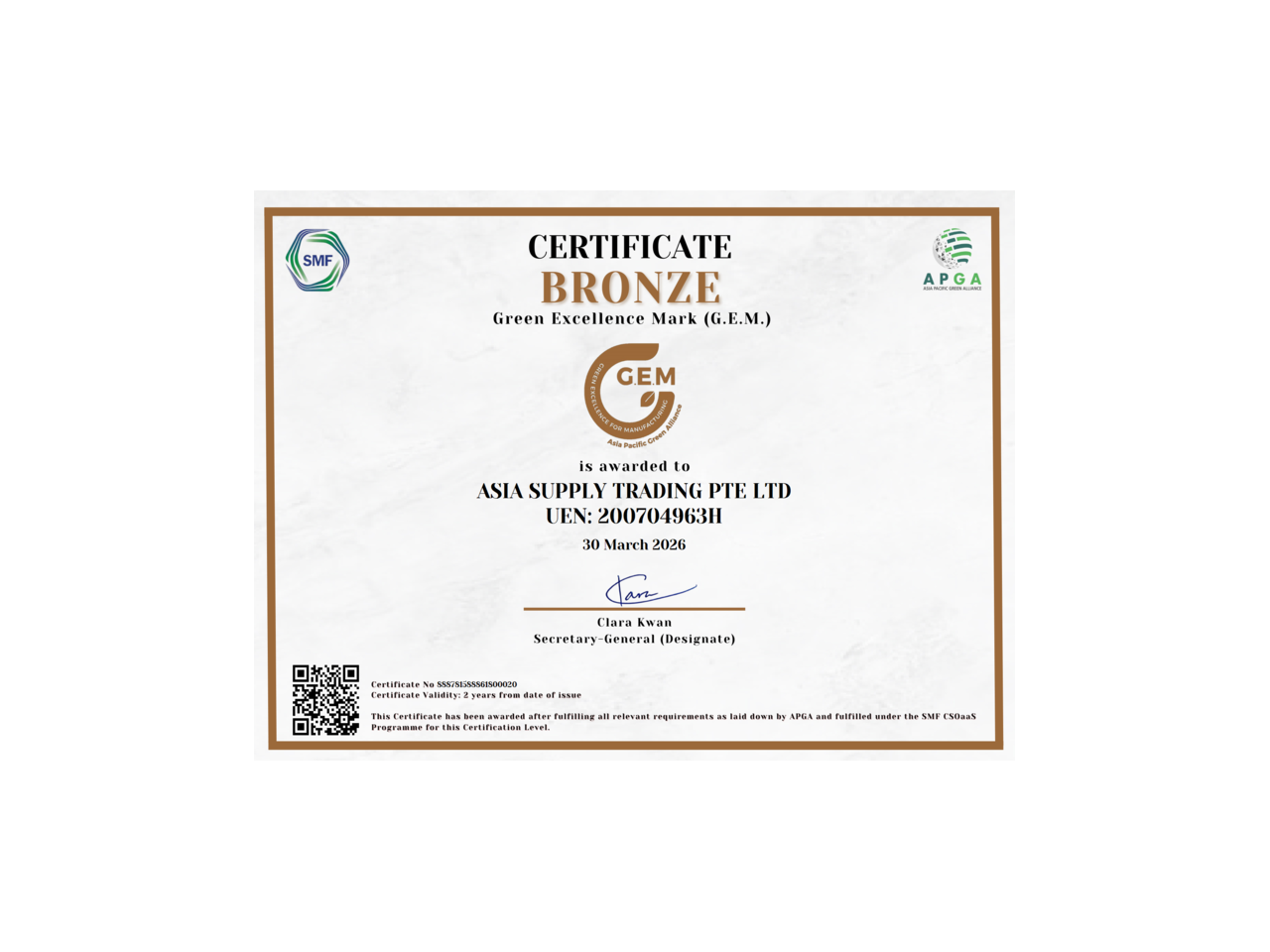 Green Excellence Mark (Bronze) for Sustainability Commitment